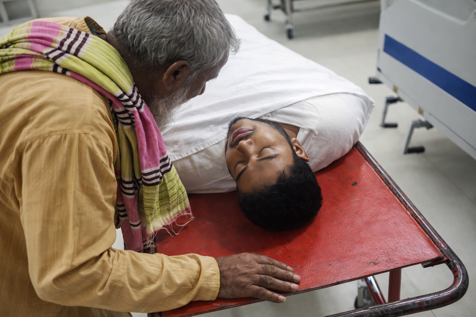 A Father’s Tears Beside His Son’s Silent Body